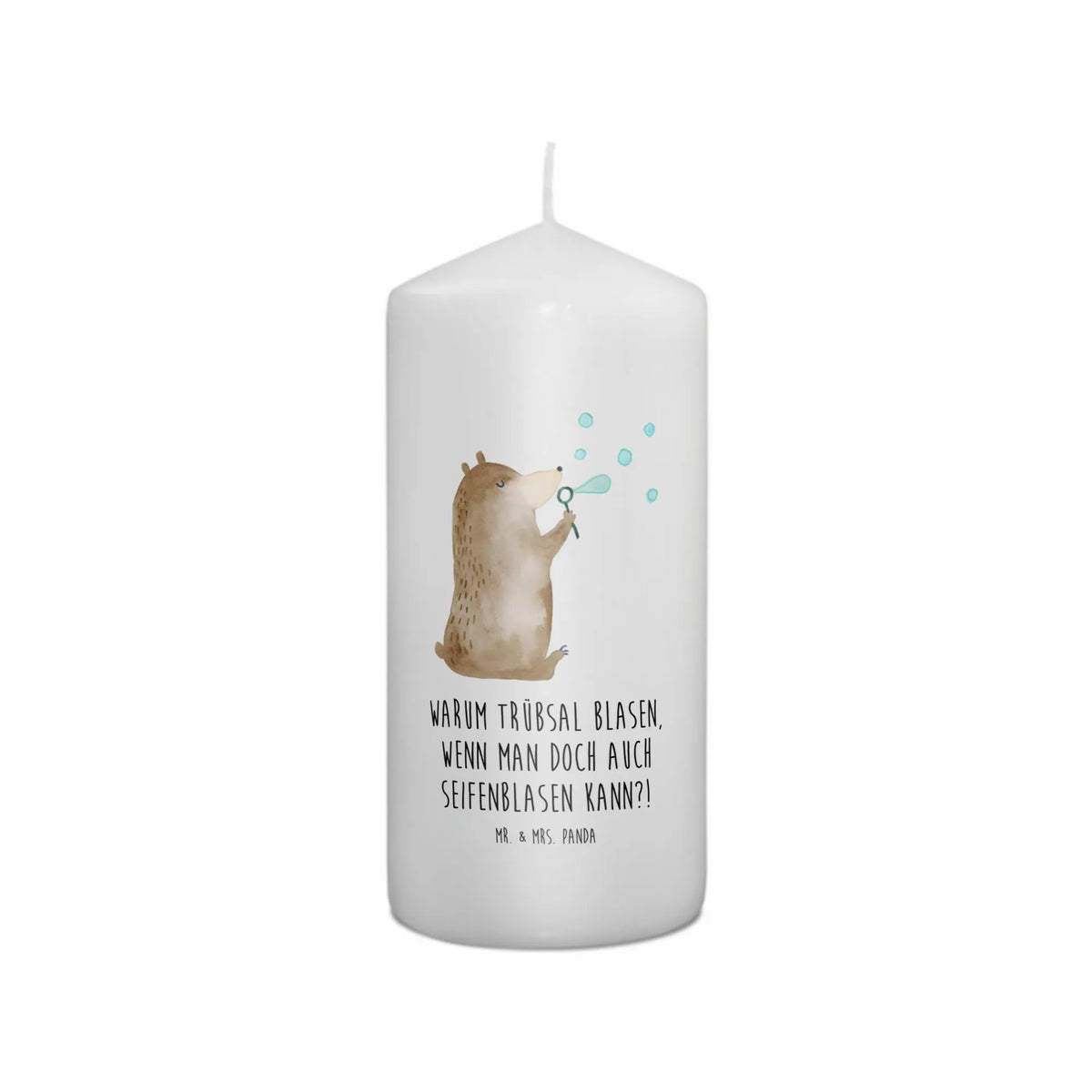 Candle bear soap bubbles