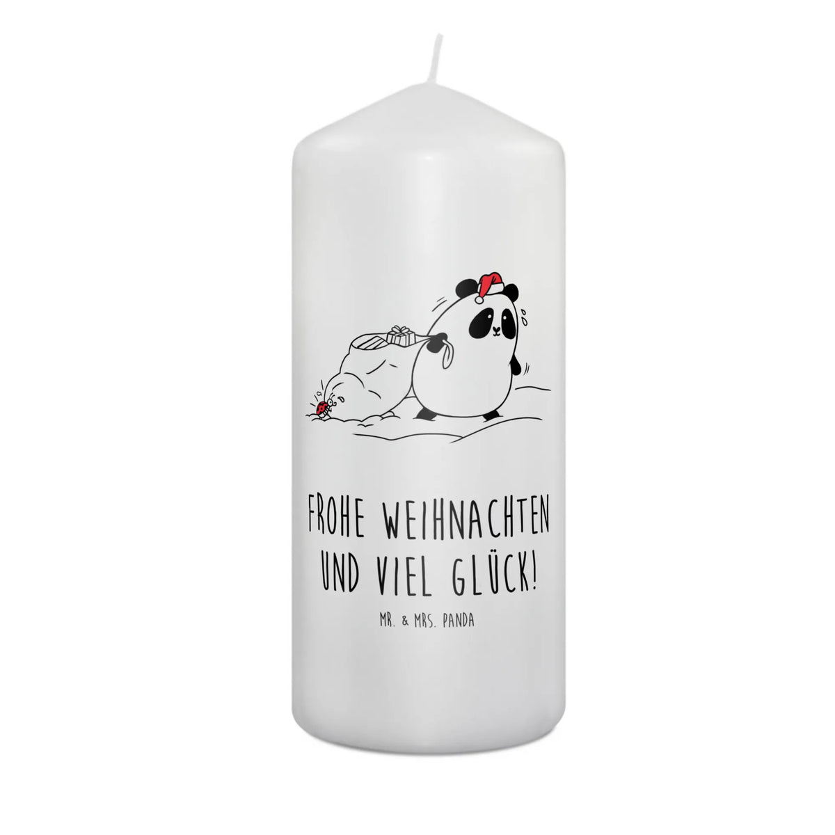 Candle Panda Christmas Stumpenkerze, Erinnerungskerze, Kerze, Erinnerungslicht, Zylinderkerze, Wachskerze, Bedruckte Kerze, Blockkerze