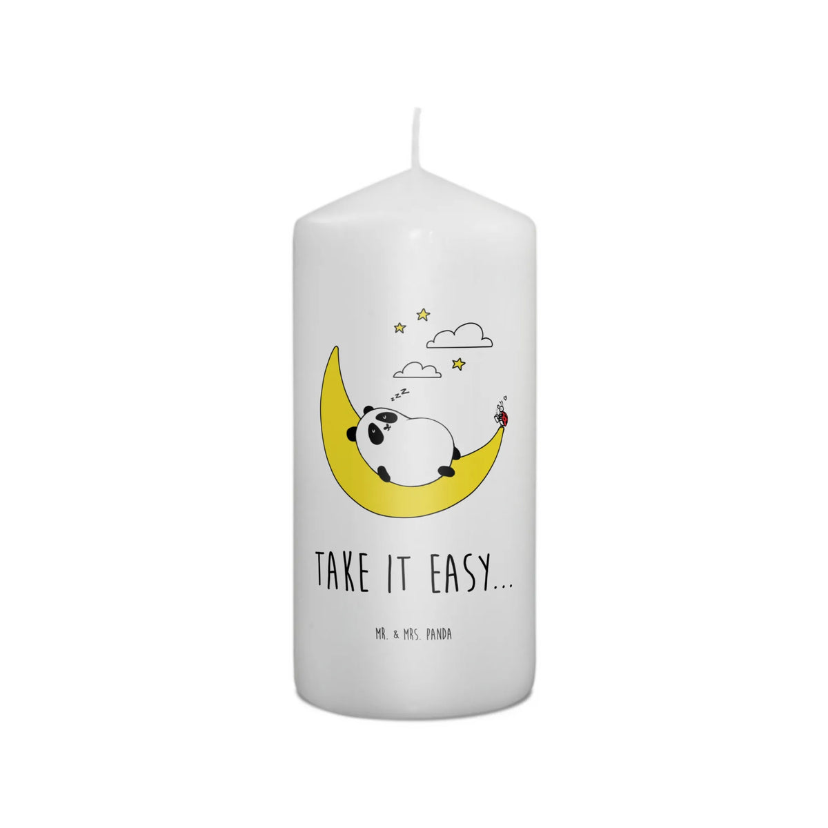 Candle Panda Easy Blockkerze, Kerze, Erinnerungskerze, Erinnerungslicht, Bedruckte Kerze, Stumpenkerze, Zylinderkerze, Wachskerze