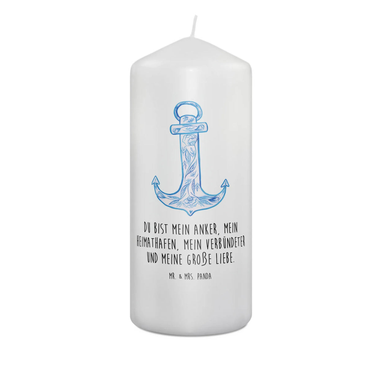 Candle anchor Blue Erinnerungskerze, Kerze, Bedruckte Kerze, Stumpenkerze, Zylinderkerze, Erinnerungslicht, Blockkerze, Wachskerze, Gute Laune, Tiermotive, Tiere, Lustige Sprüche