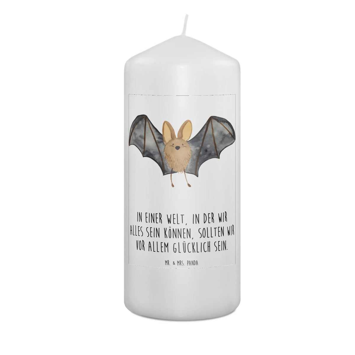 Candle bat wing Wachskerze, Stumpenkerze, Erinnerungskerze, Kerze, Bedruckte Kerze, Blockkerze, Erinnerungslicht, Zylinderkerze, Gute Laune, Tiermotive, Tiere, Lustige Sprüche