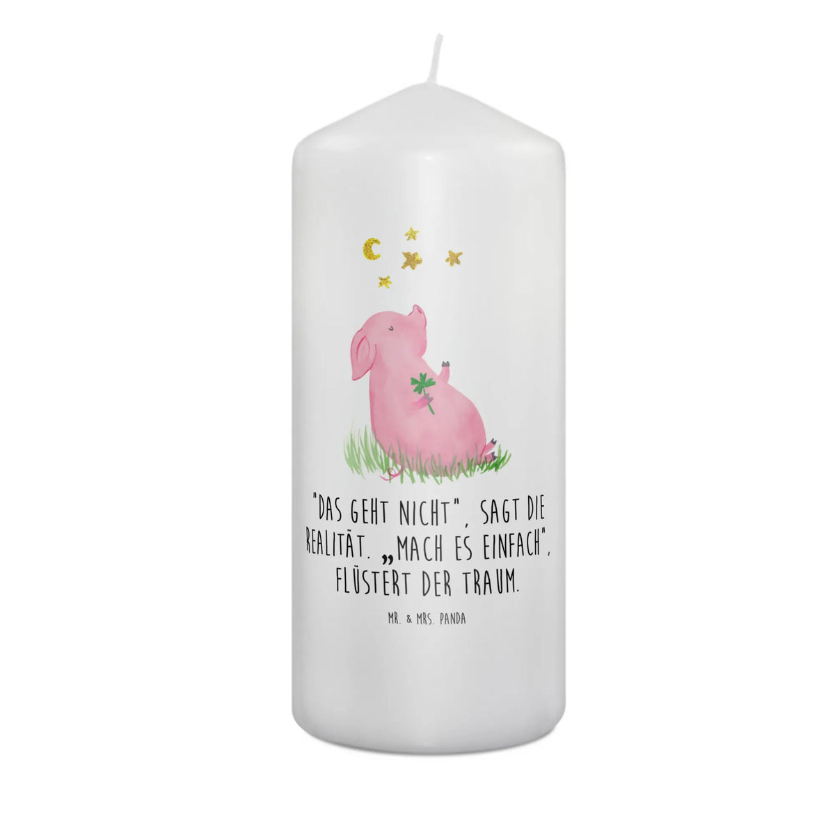 Candle Pig Luck card, gift ideas, gifts, small animals, cute, cute animal motives, hand drawn, funny sayings, good mood, special gifts, animal lover, stars, goals, Lucky bastard. Luck, lucky charm, asterisks, piglet