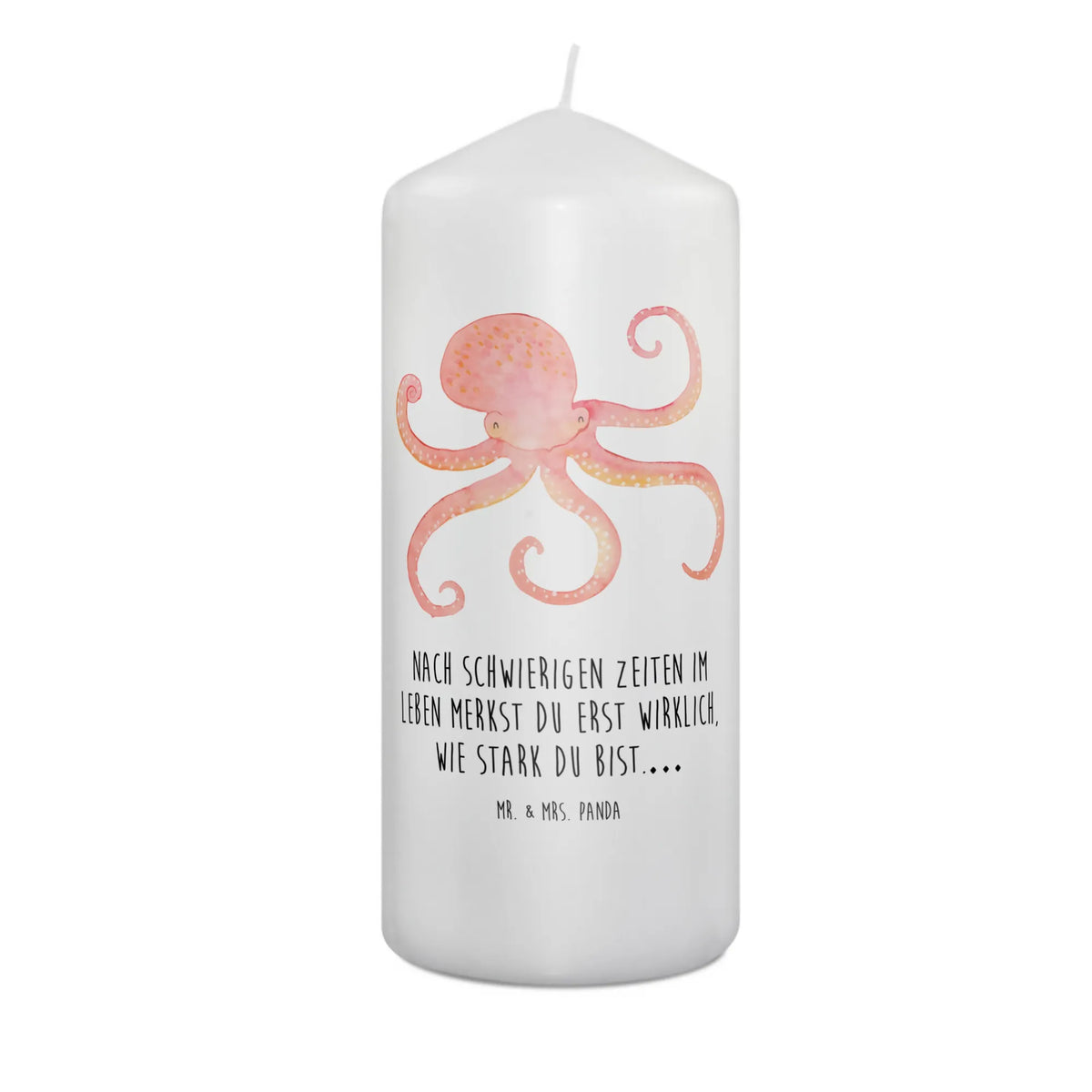Candle Squid Erinnerungskerze, Stumpenkerze, Erinnerungslicht, Kerze, Zylinderkerze, Blockkerze, Bedruckte Kerze, Wachskerze, Gute Laune, Tiermotive, Tiere, Lustige Sprüche, Ozean, Meerestier, Krake, Wasser, Arme, Tintenfisch, Meer