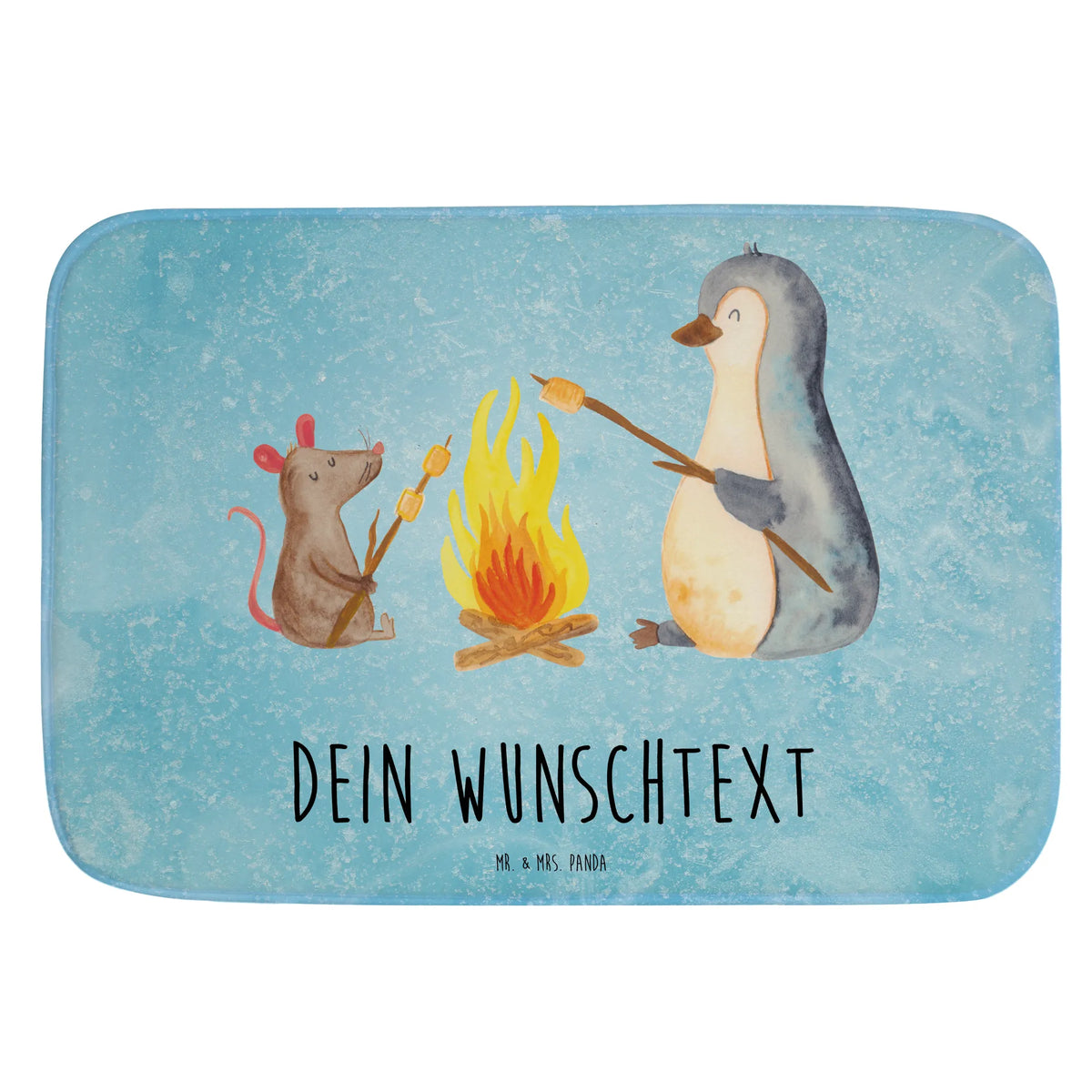 Personalised bath mat Penguin campfire North Pole, Penguins, life motivation, life motto, mouse, work, fire, campfire, everyday office life, new start, penguins