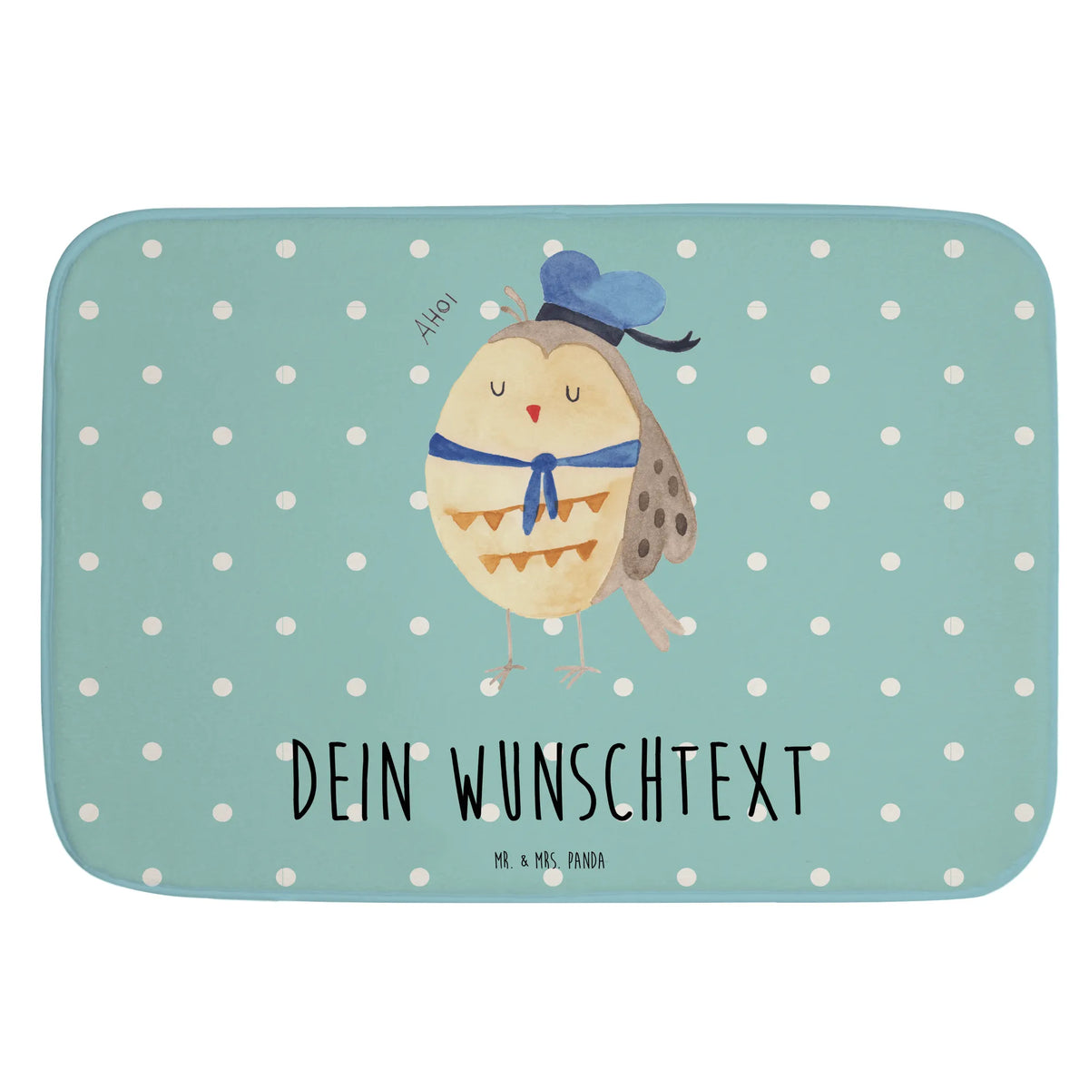 Personalised bath mat Owl sailor gift ideas, birthday present, forest animal, bird, nocturnal, illustrated, romantic gift, owl decor, Wedding anniversary gift, Girlfriend, Mariner, Pun funny, Home port, Sailor, Owl saying, Owl decoration, Marriage
