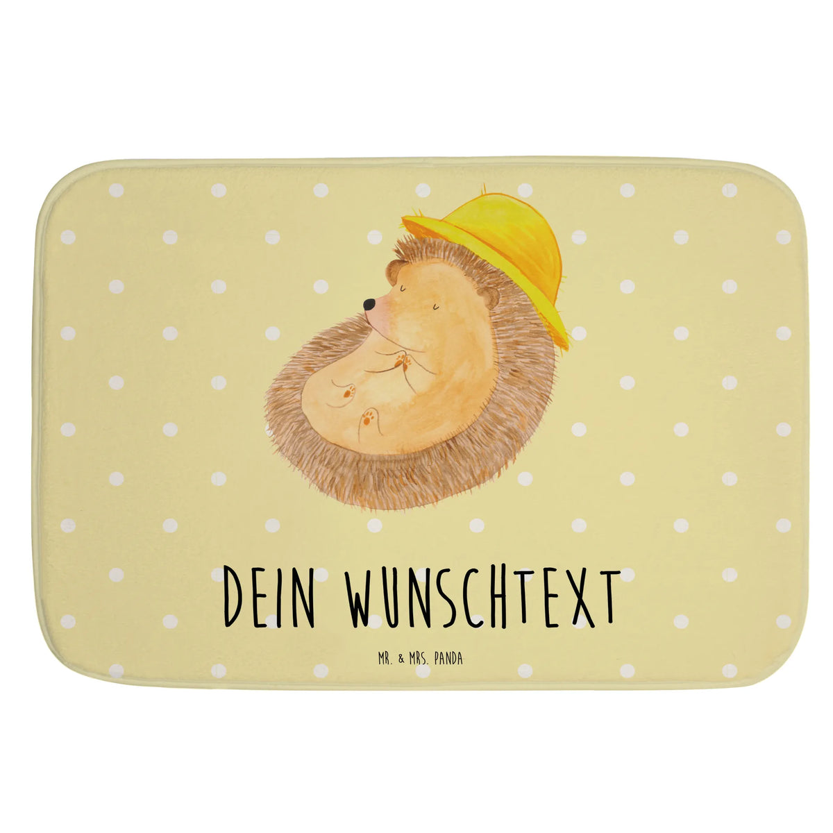 Personalised bath mat Hedgehog Pray card, gift ideas, gifts, small animals, cute, cute animal motives, hand drawn, funny sayings, good mood, special gifts, animal lover, enjoy, gratitude, pray, be grateful, hedgehog with hat, God, sun hat