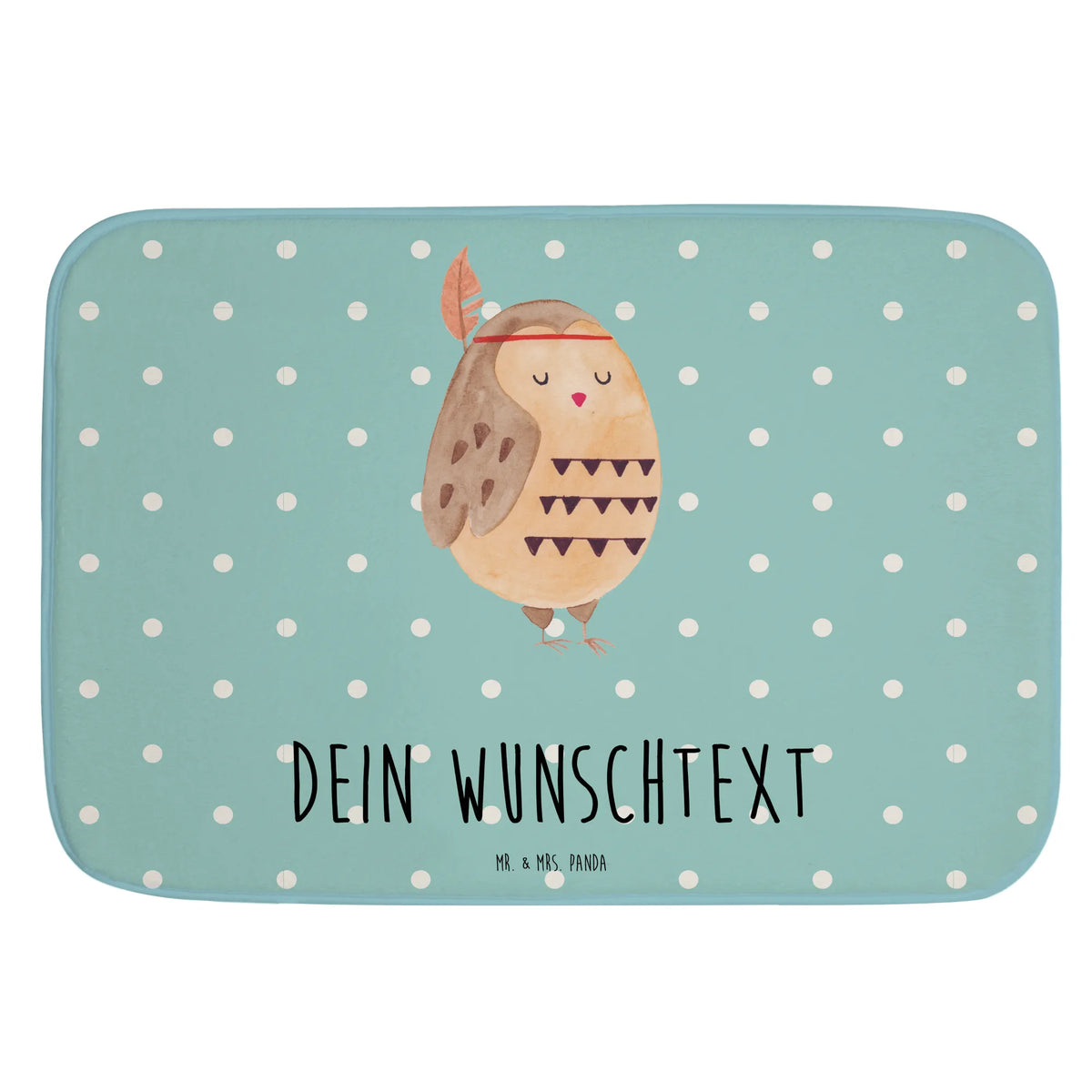 Personalised bath mat Owl feather headdress gift ideas, birthday present, forest animal, bird, nocturnal, illustrated, romantic gift, owl decor, Beautiful saying, Owl decoration, Feather decoration, Decoration, Travel saying, Life is an adventure, Indian saying