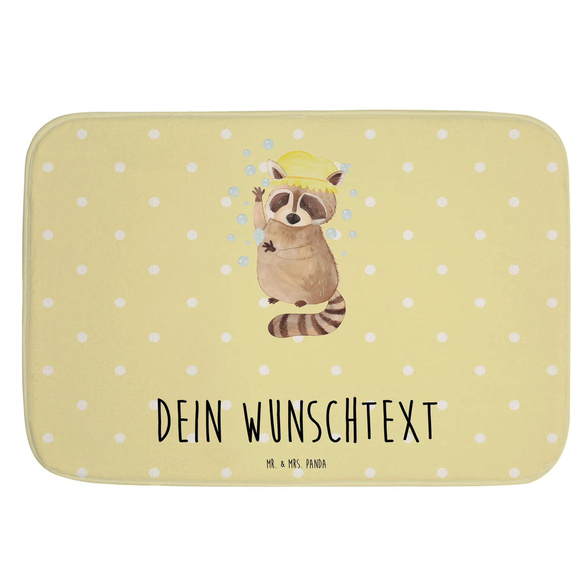 Personalised bath mat Raccoon card, gift ideas, gifts, small animals, cute, cute animal motives, hand drawn, funny sayings, good mood, special gifts, animal lover, wash, soap bubbles, daydreaming, raccoon