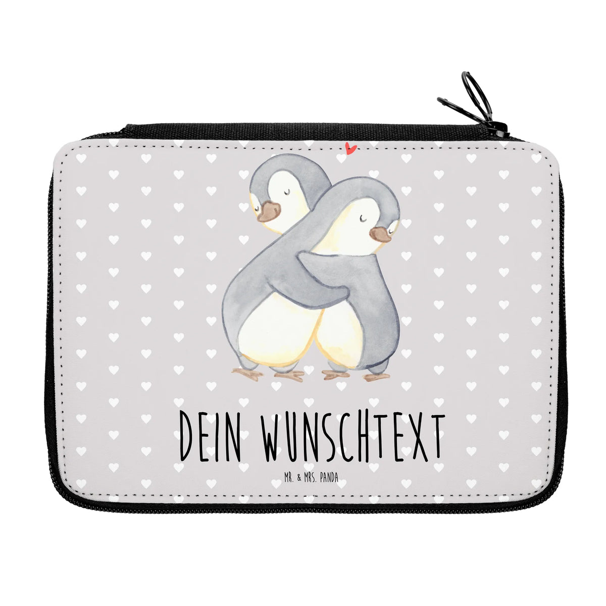 Personalised leather folder penguins Cuddle