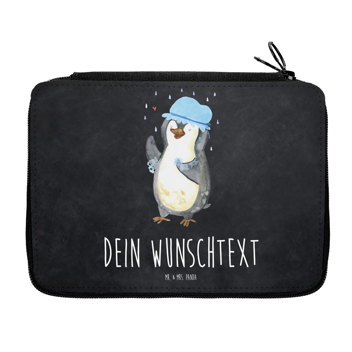 Personalised leather folder Penguin have a shower North Pole, Penguins, being happy, shower, penguins, new start, life motto, new beginning