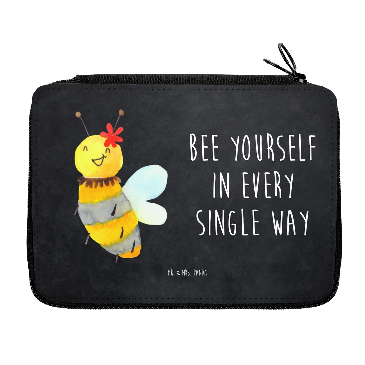Leather folder bee flower