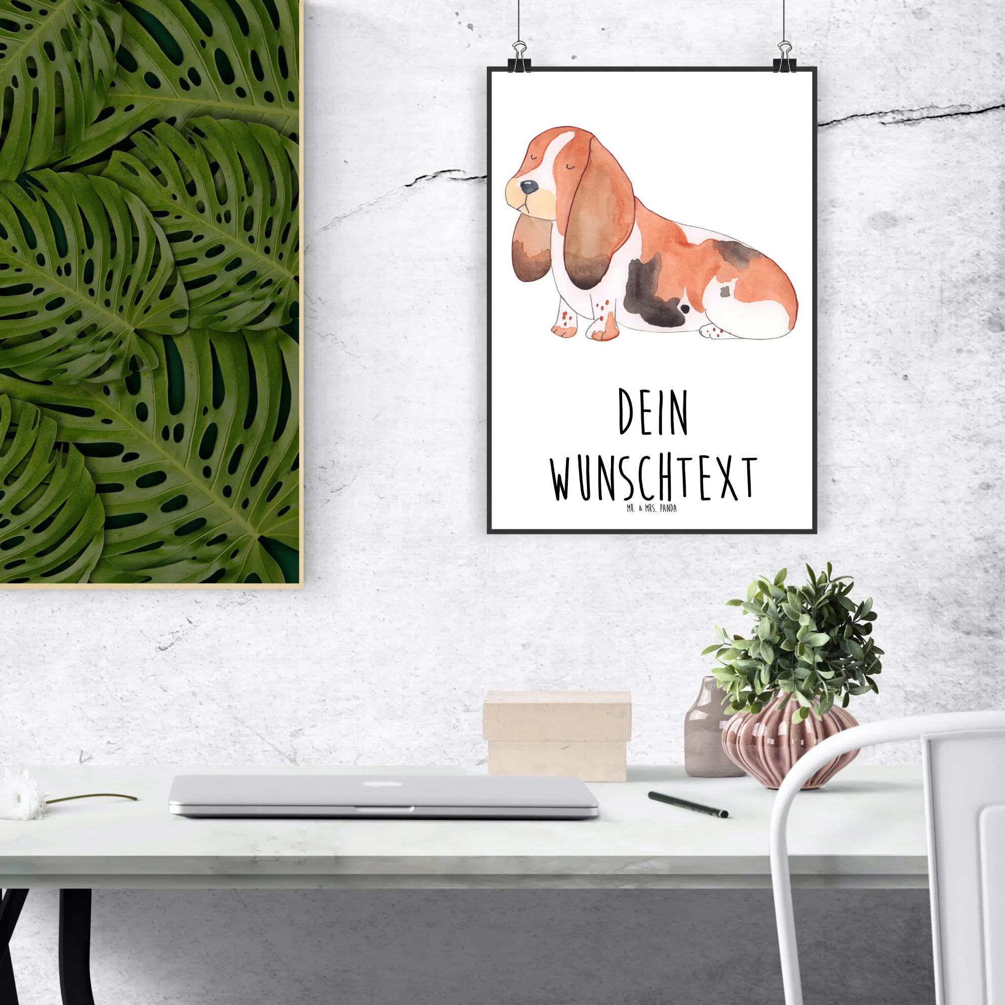 Personalised poster Dog Basset Hound woof, dog breed, mutt, hound, dog mama, love dogs, love for dogs, dog decorative items, bag with dog print, funny gifts for dog owners, what do you give a dog lover, Christmas gifts for dogs, gifts for dogs, dog sayings, dog love, childless