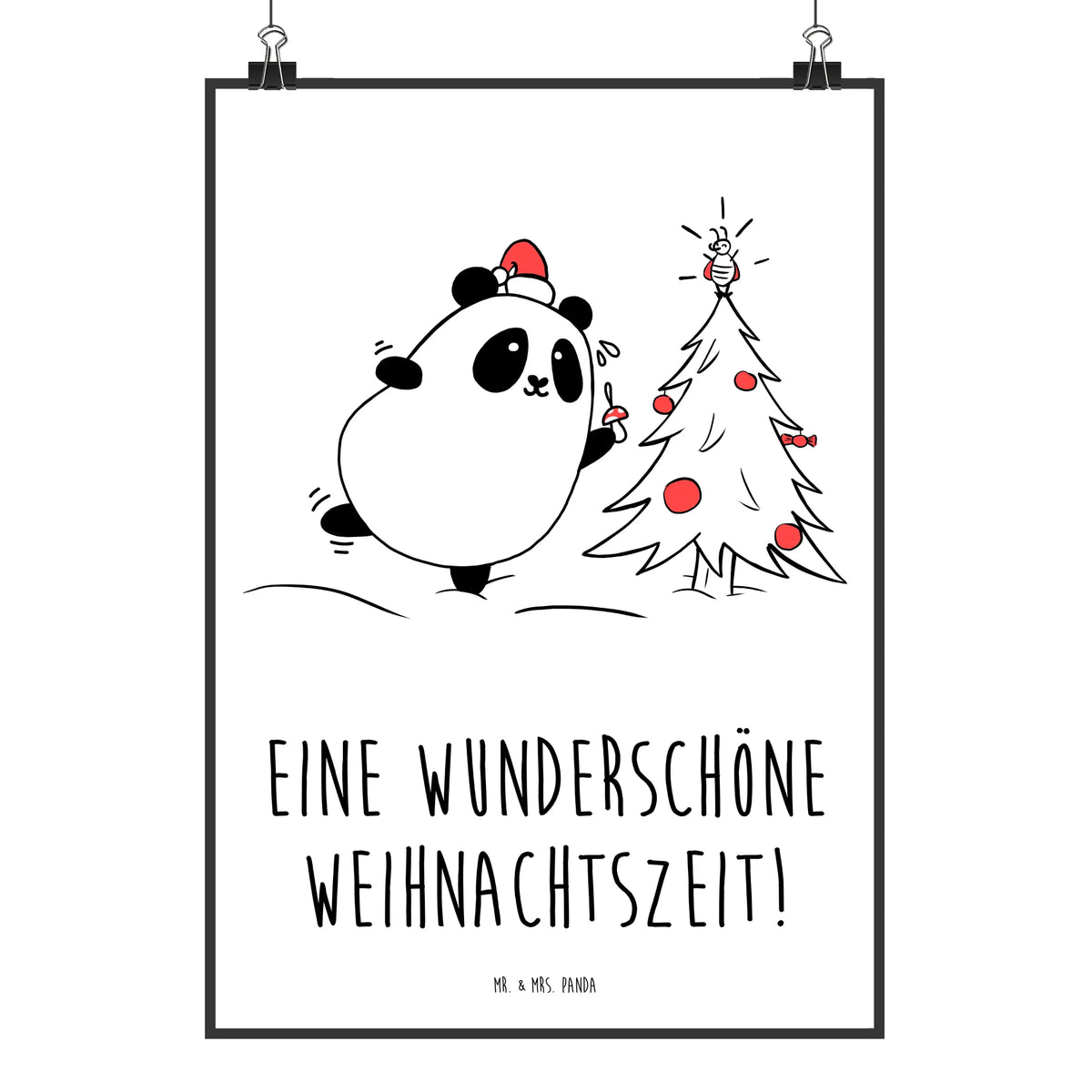 Poster Panda Christmas Time Plakat, wanddruck, Posterdruck, drucke, Deko Bild, Wanddekoration, Panda Poster, wanddeko, grafikposter, kunstposter, Mr. & Mrs. Panda Poster, typografie poster, Deko Poster, wandkunst, Wanddeko Bild, kunstdruck poster, Design Poster, Kunstdruck, Wandbild, Designposter, Bild, Wandschmuck