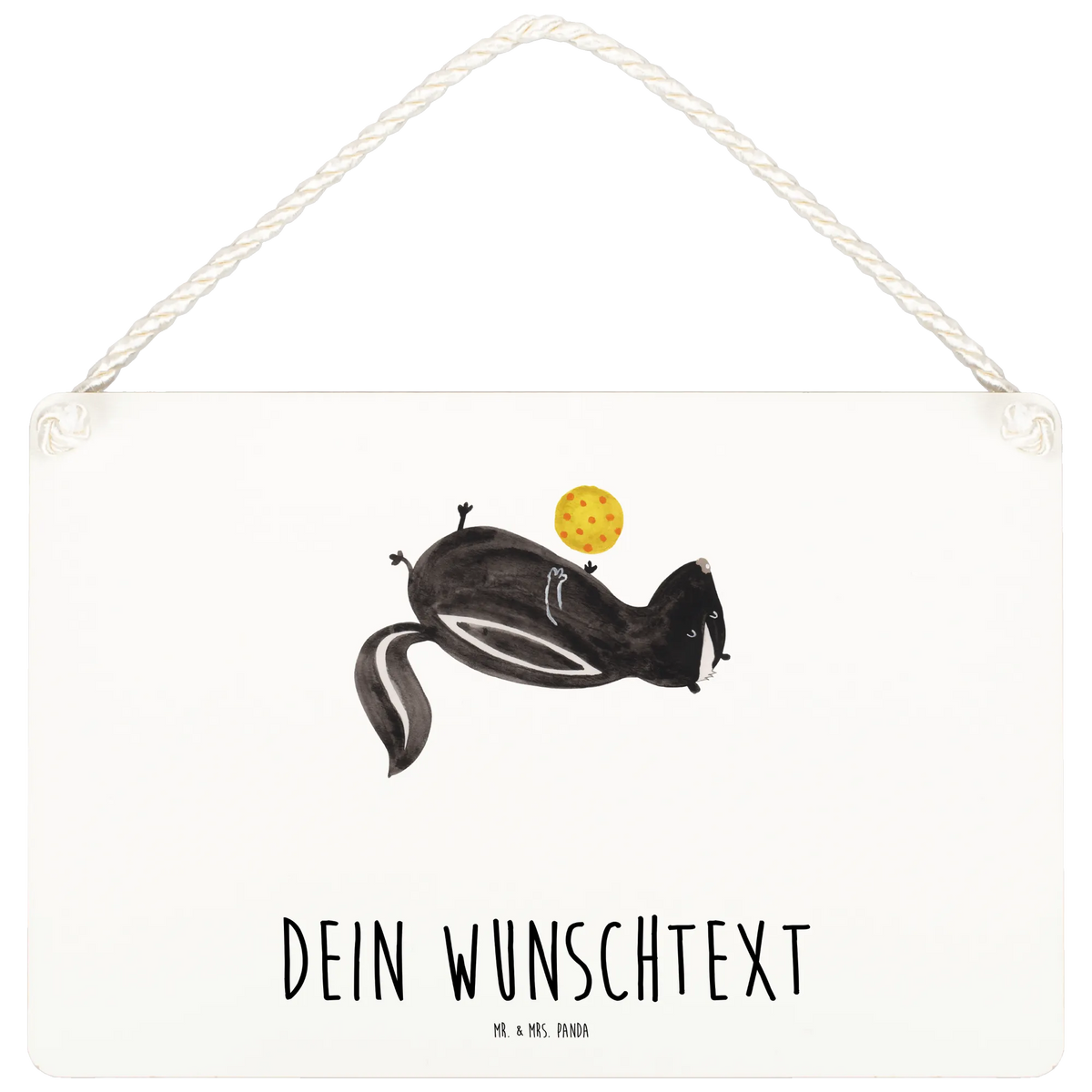 Personalisiertes Deko Schild Stinktier Ball Türschilder personalisiert, Schild personalisiert, Namensschilder personalisiert, Türschilder mit Namen, Dekoschild Personalisiert, Personalisiertes Deko Schild, Personalisiertes Schild, Personalisiertes Holzschild, Skunk, Stinktier, Weisheit, Wildtier, Stinki, Stinker, Verspielt, Raubtier