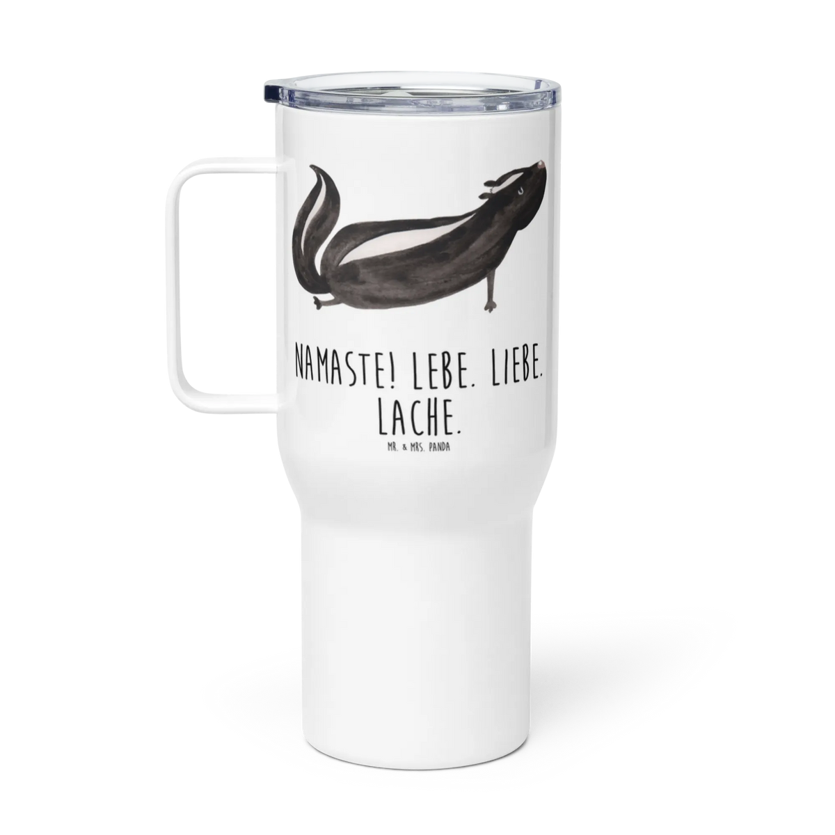 XXL Thermobecher Stinktier Yoga XL Thermobecher, Teebecher, Mehrwegbecher, Autobecher, getränkebecher, To-Go-Becher, Edelstahl Tasse, Kaffee-to-go-Becher, Teetasse, Edelstahl-Thermobecher, Edelstahlbecher, Mehrweg-Kaffeebecher, Isolierbecher, XL Reisetasse, thermosbecher, Großer Thermobecher, Thermobecher, Jumbo Becher, Reisebecher, Kaffee-Thermobecher, Thermos-Becher, Trinkgefäß, Stinktier, Skunk, Stinki, Raubtier, Wildtier, Namaste, Yoga, Stinker, Lache, Lebe, Liebe