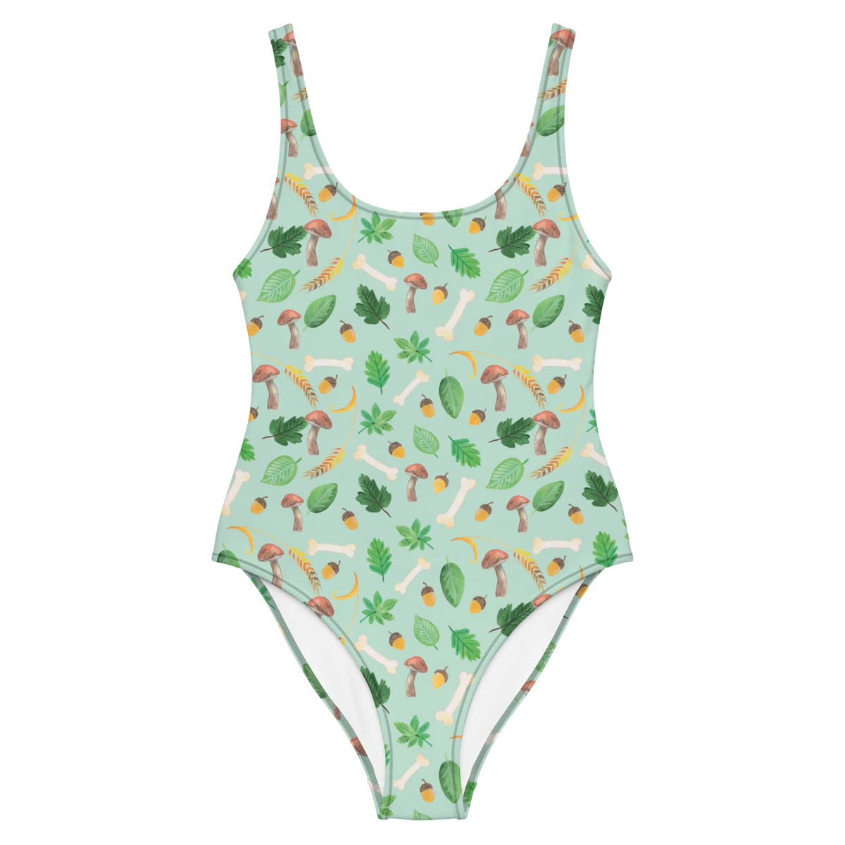Badeanzug Herbstwald Design Damen-Badeanzug, Luxus-Badeanzug, Bademode, Badedress, Badeanzug, Schwimmanzug, UV-Badeanzug, Badebekleidung, Swimsuit, Schwimmkostüm, Bade-Einteiler, Einteiliger Badeanzug, Badeoutfit, Sonnenschutz-Badeanzug, Strandmode, Rückenfreier Badeanzug, Beachwear, Schwimmbekleidung, Schwimmdress, Damen-Einteiler, Shape-Badeanzug, Damenbadeanzug, Badekostüm, Laub, Blätter, Wald, Aquarell Muster, Pilze, Herbst