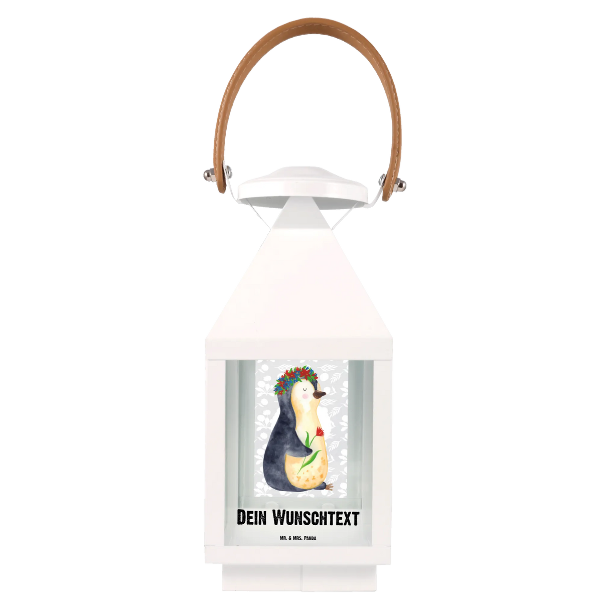 Personalized Decor Lantern Penguin Flower North Pole, Penguins, goals, universe, wishes, penguins, gift idea, lovesickness, wreath of flowers, goals in life, love of life