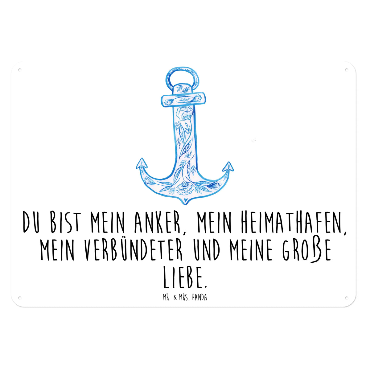 Blechschild Anker Blau
