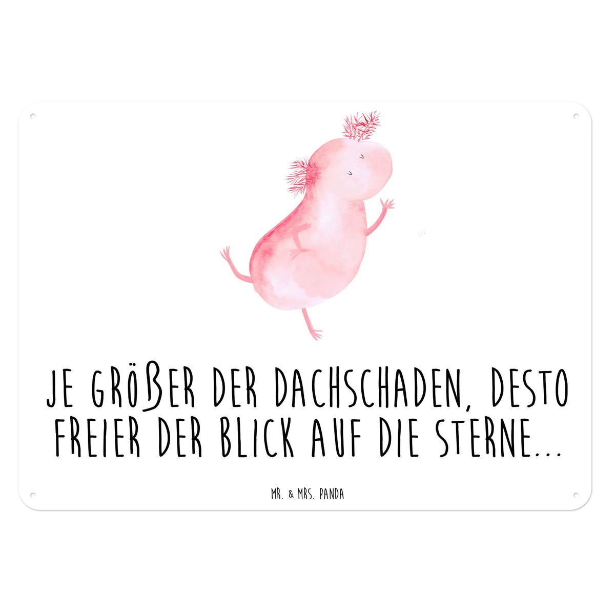 Blechschild Axolotl Tanzen
