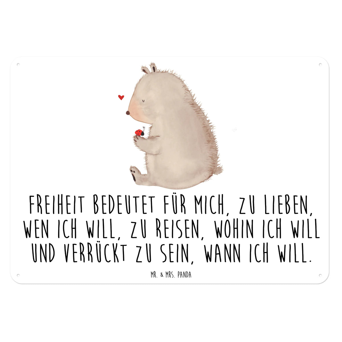 Blechschild Bär Marienkäfer