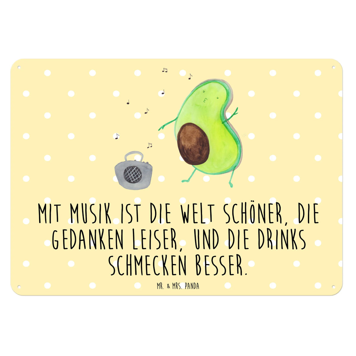 Blechschild Avocado Tanzen