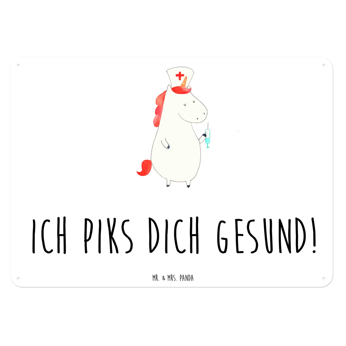 Blechschild Einhorn Krankenschwester