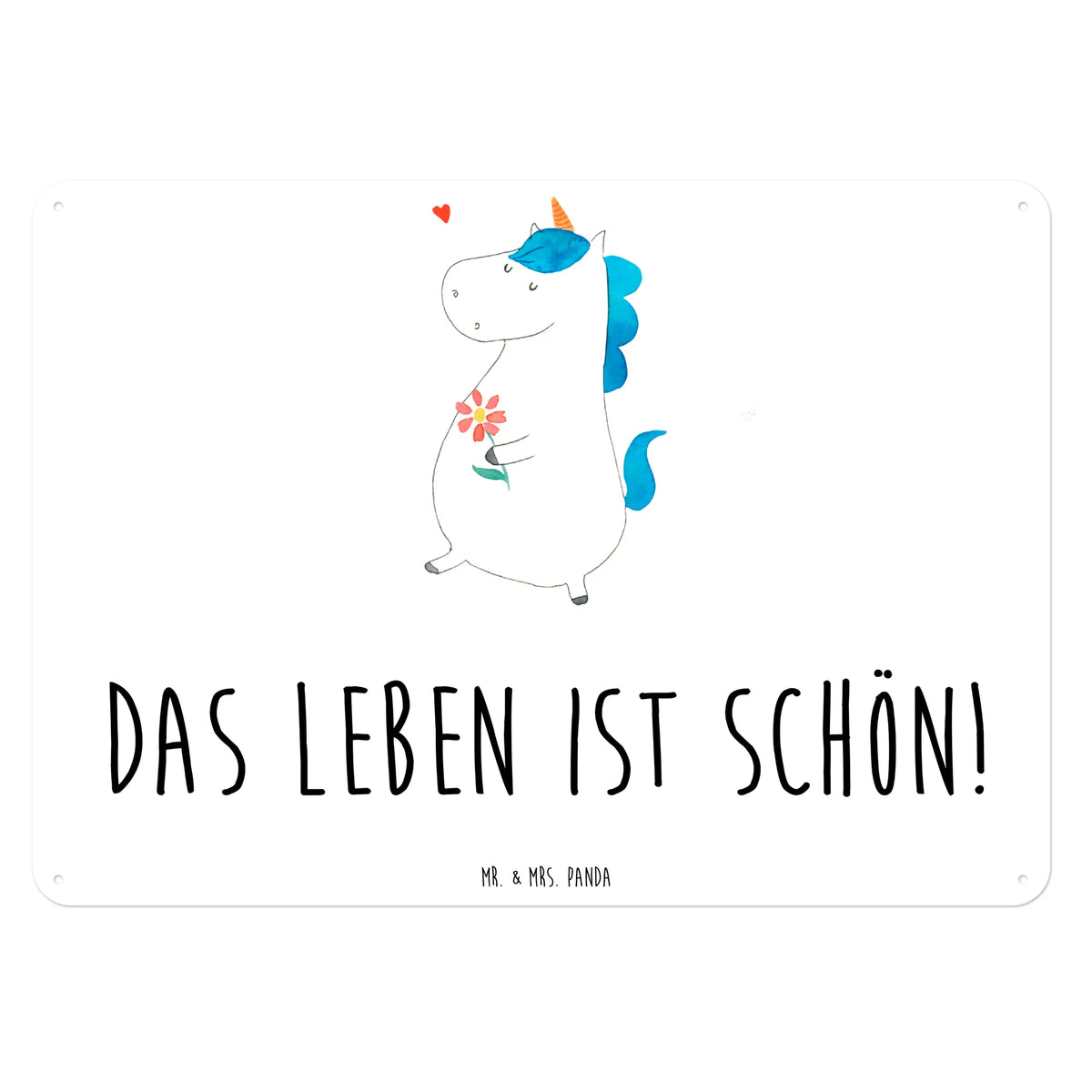 Blechschild Einhorn Spaziergang