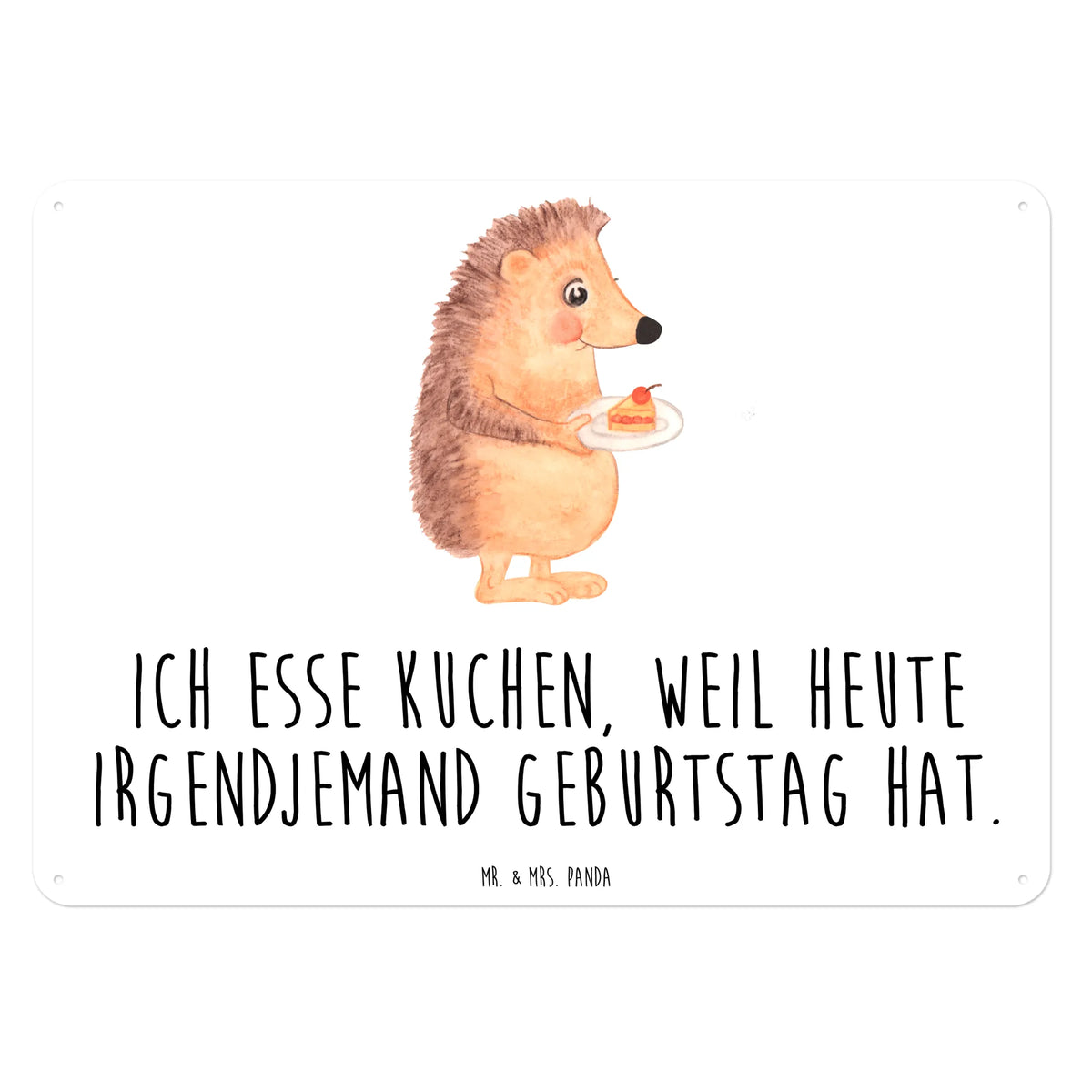 Blechschild Igel Kuchenstück