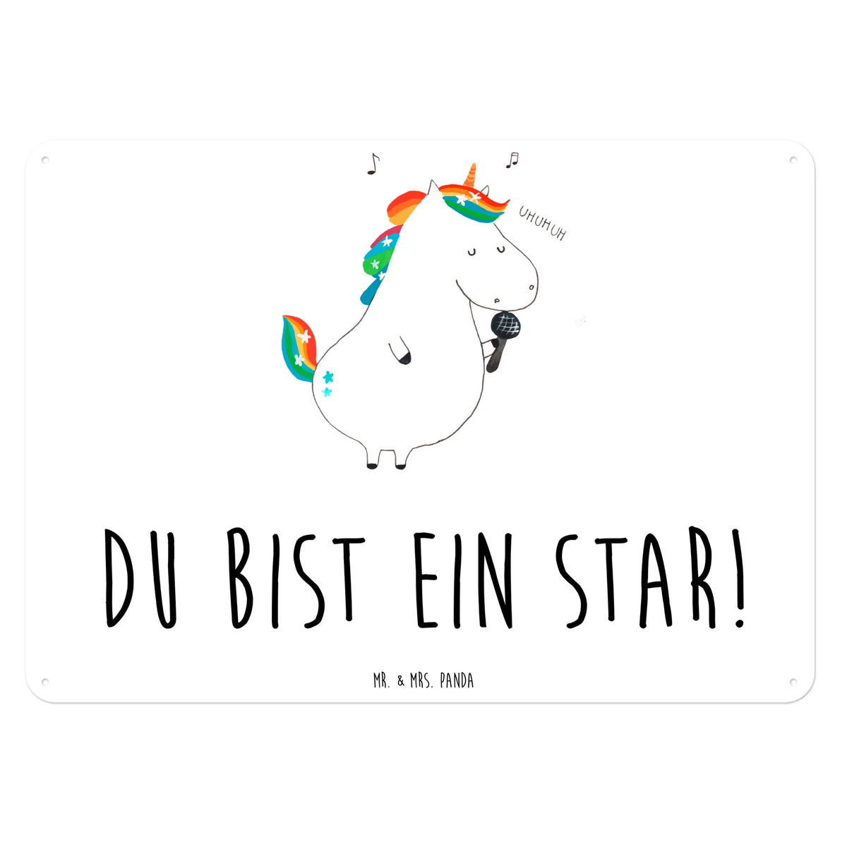 Blechschild Einhorn Sänger