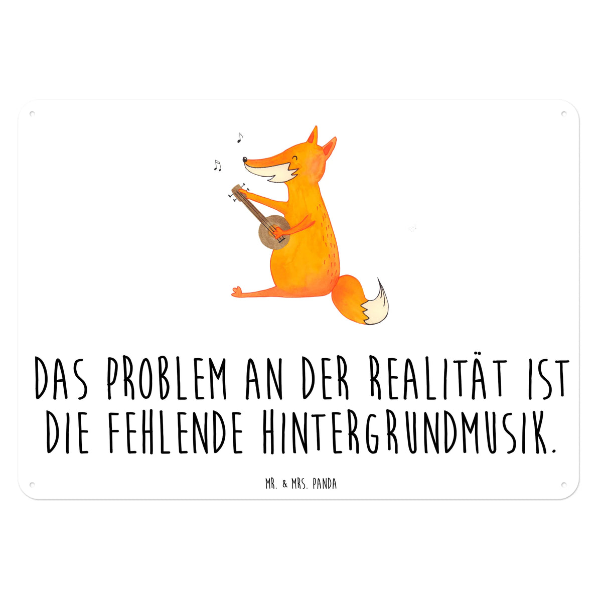 Blechschild Fuchs Gitarre