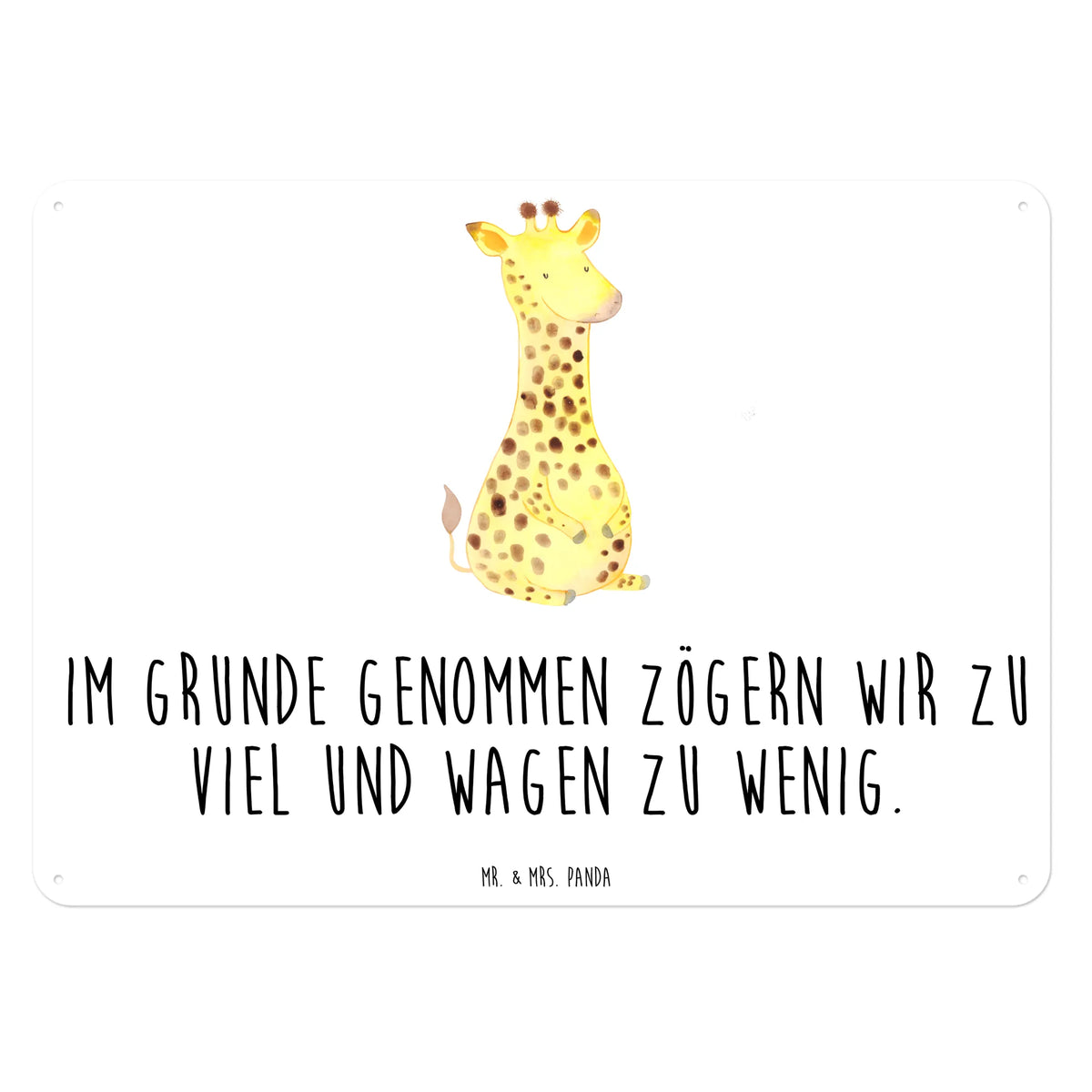 Blechschild Giraffe Zufrieden