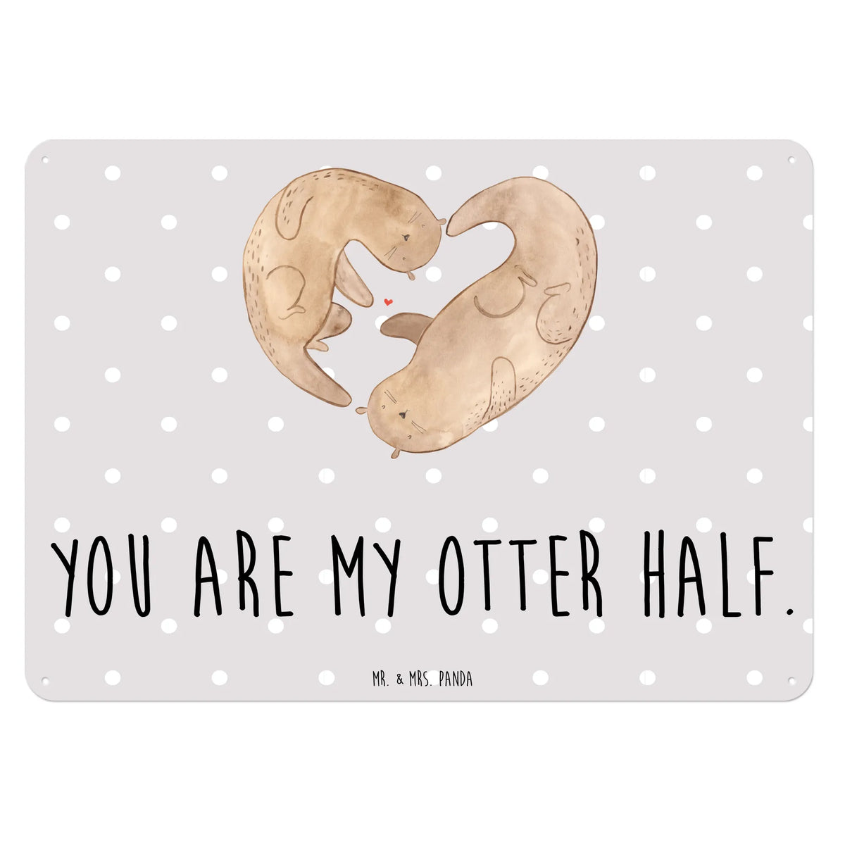 Blechschild Otter Herz