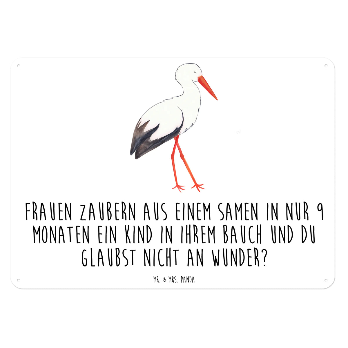 Blechschild Storch