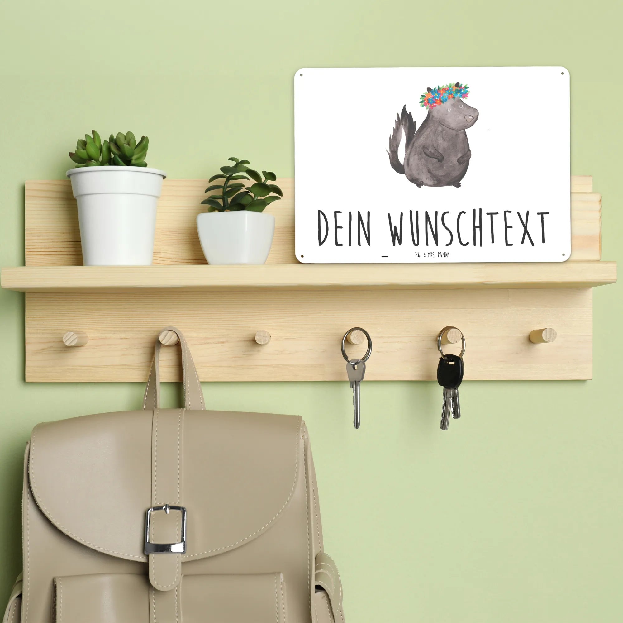 Personalized metal sign skunk Girl Stinky, Live, Wild animal, Predator, Laugh