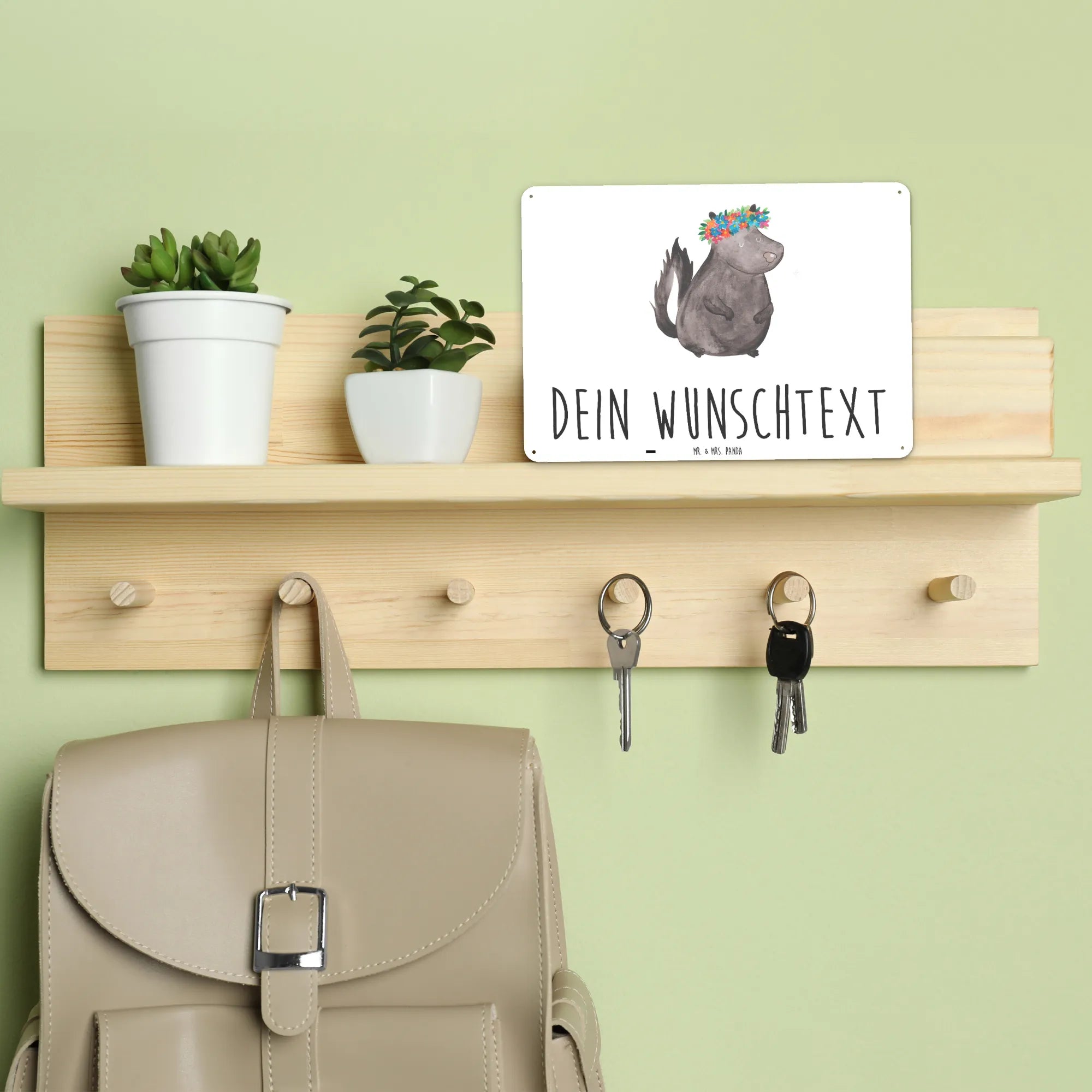 Personalized metal sign skunk Girl Stinky, Live, Wild animal, Predator, Laugh