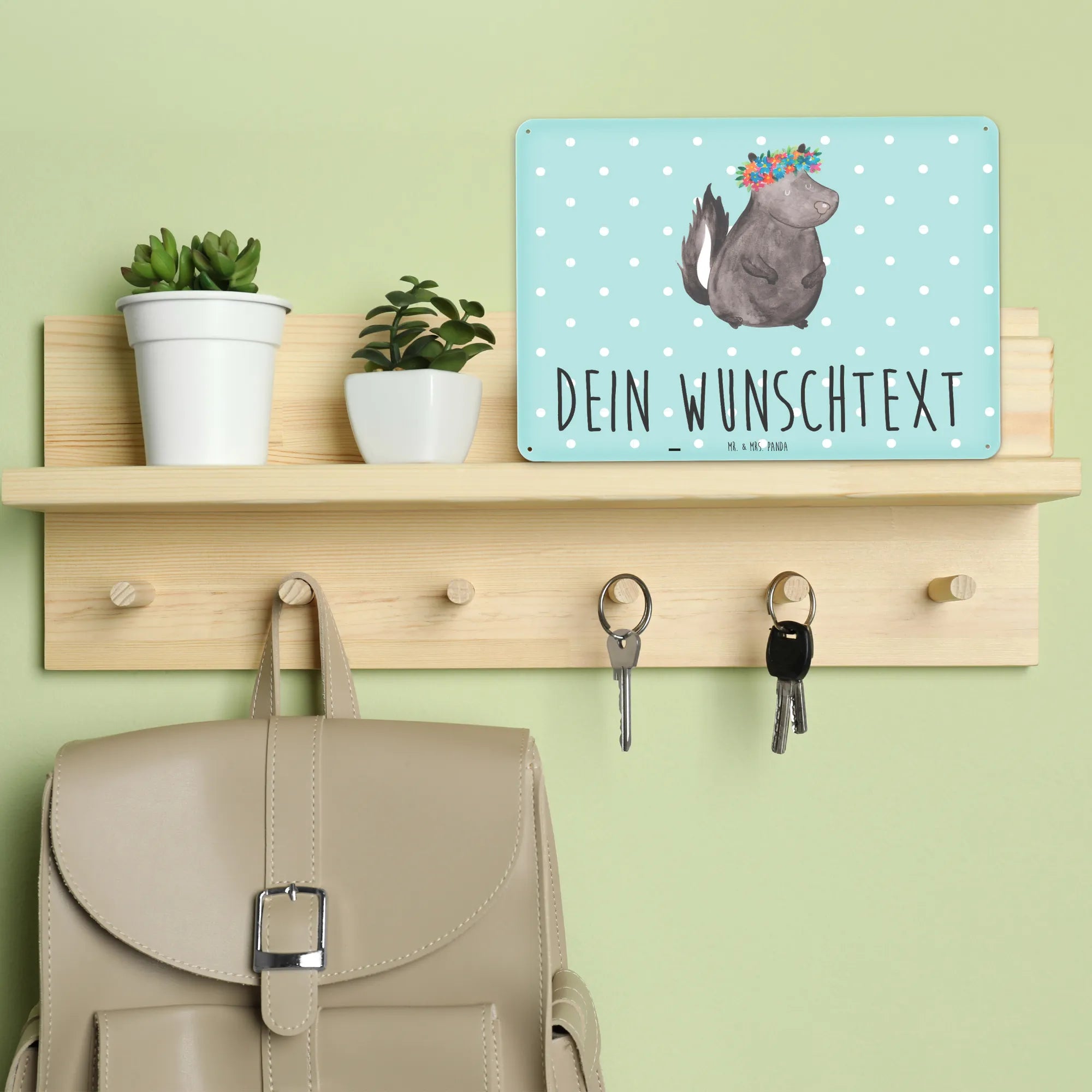 Personalized metal sign skunk Girl Stinky, Live, Wild animal, Predator, Laugh
