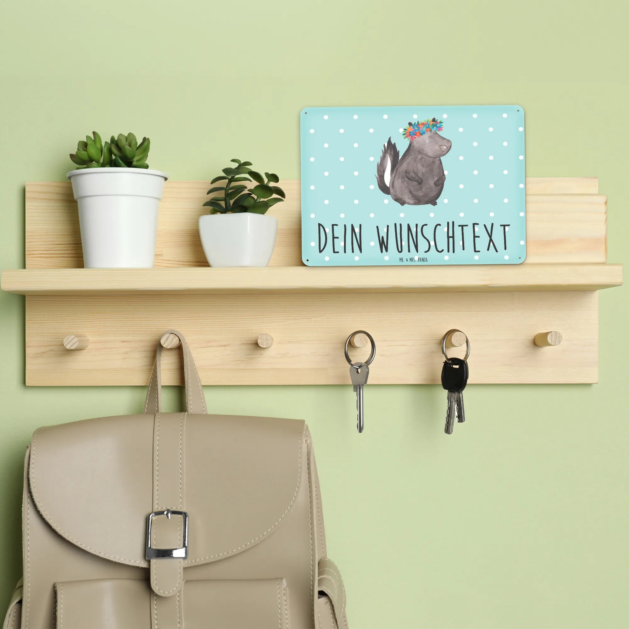 Personalized metal sign skunk Girl Stinky, Live, Wild animal, Predator, Laugh