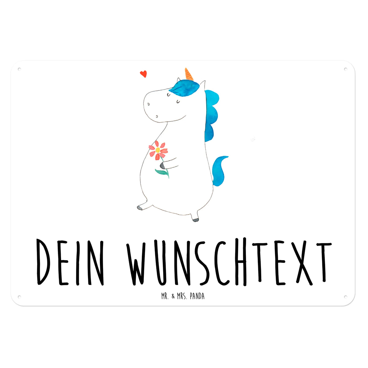 Personalisiertes Blechschild Einhorn Spaziergang