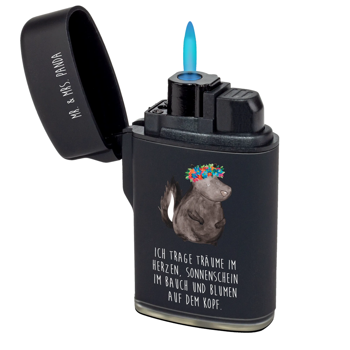 Feuerzeug Stinktier Mädchen anzünder, Gasfeuerzeug, Feuerzeug, Zünder, zigarettenanzünder, sturmfeuerzeuge, zündgerät, gasfeuerzeuge, gas anzünder, sturmfeuerzeug, Feuerzeuge, Stinktier, Skunk, Namaste, Stinki, Stinker, Raubtier, Wildtier, Yoga