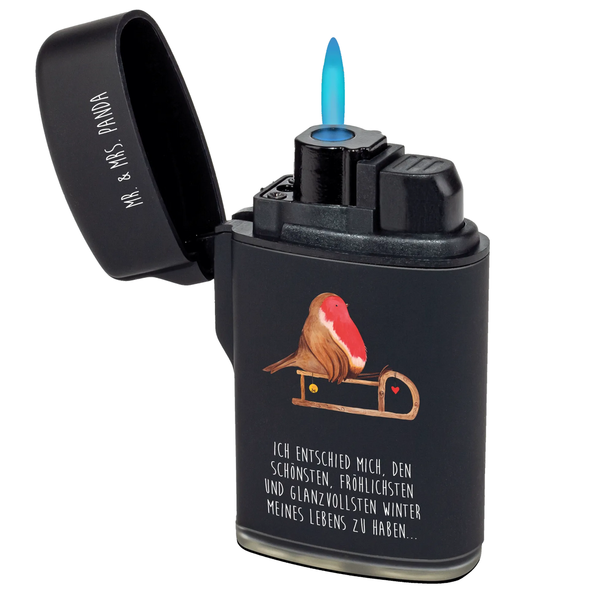 Feuerzeug Rotkehlchen Schlitten Zünder, sturmfeuerzeug, sturmfeuerzeuge, gasfeuerzeuge, anzünder, Feuerzeuge, zigarettenanzünder, Feuerzeug, zündgerät, Gasfeuerzeug, gas anzünder, Weihnachten, Winter, Weihnachtsdeko, Nikolaus, Advent, Heiligabend, Wintermotiv, Schlitten, Vogel