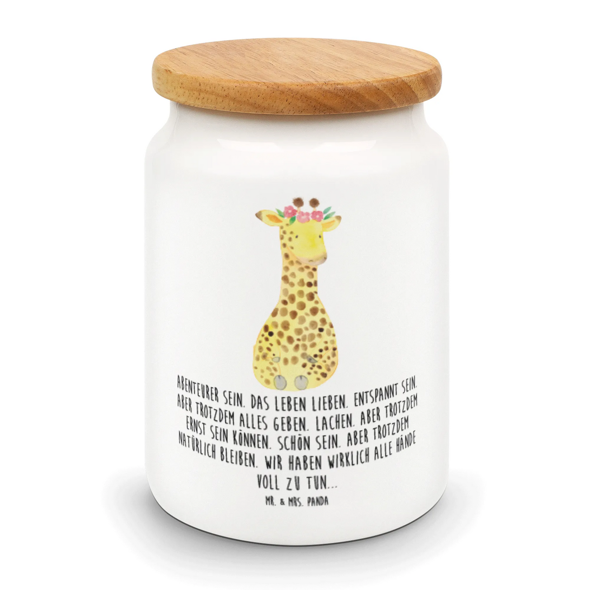 Vorratsdose Giraffe Blumenkranz Aufbewahrungsdose, salzdose, Dose, aufbewahrungsbehälter, gebäckdose, Vorratsbehälter, Aromadose, leckerlidose, Vorratsdose, behälter, tee behälter, Snackdose, zuckerdose, Keksdose, Frischhaltedose, vorratsgefäß, keramikdose, Teedose, vorratsbox, müslidose, Lebensmittelbehälter, Kaffeedose, bonbondose, Biskuitdose, Wildtiere, Afrika, Freundin, Abenteurer, Giraffe, Selbstliebe, Blumenkranz