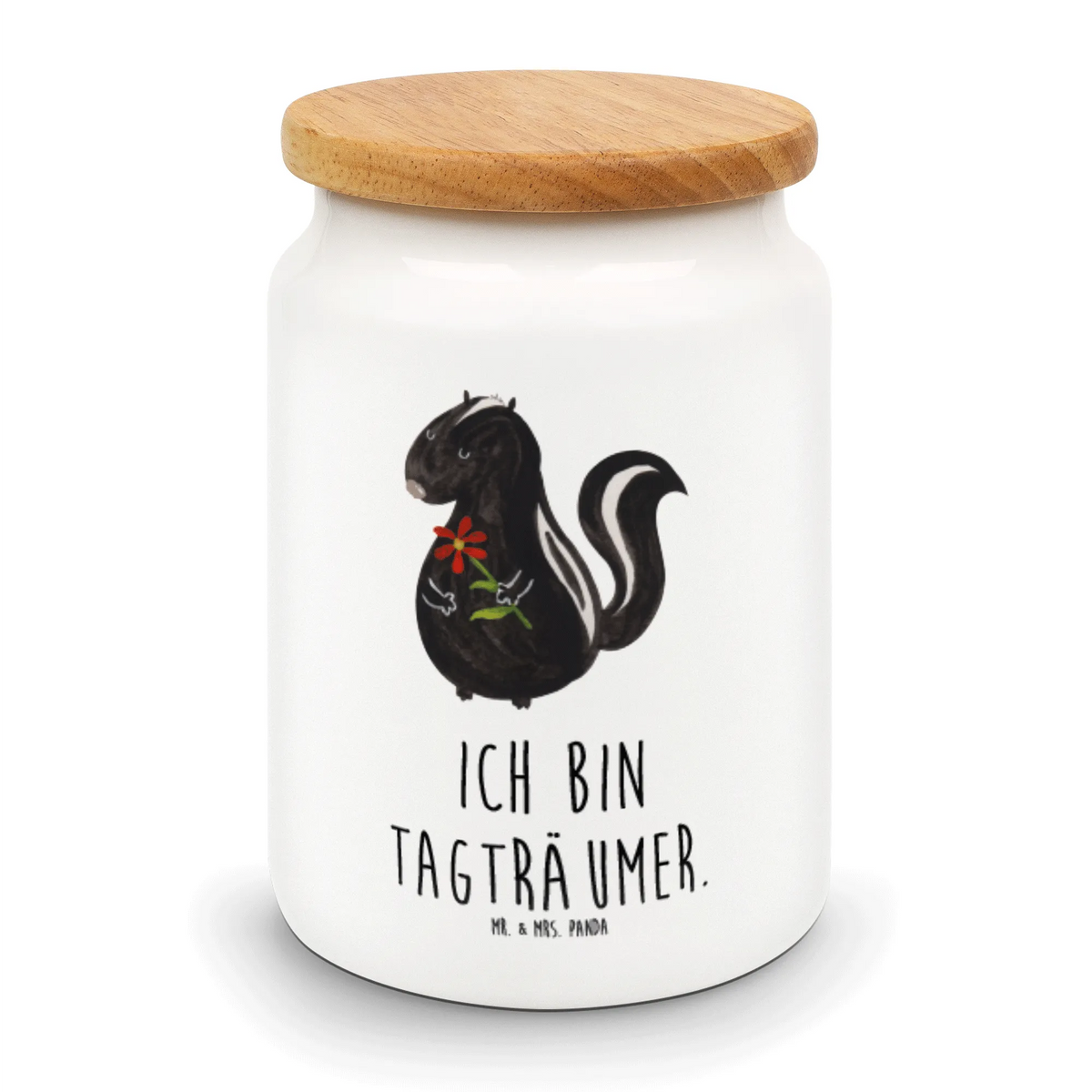 Vorratsdose Stinktier Blume zuckerdose, Frischhaltedose, aufbewahrungsbehälter, keramikdose, vorratsgefäß, leckerlidose, Teedose, müslidose, Vorratsdose, Vorratsbehälter, gebäckdose, Snackdose, bonbondose, Aufbewahrungsdose, Biskuitdose, Kaffeedose, Aromadose, Lebensmittelbehälter, vorratsbox, behälter, tee behälter, Dose, salzdose, Keksdose, Stinktier, Skunk, Verträumt, Tagträumer, Stinki, Stinker, Träume, Raubtier, Dreams, Wildtier