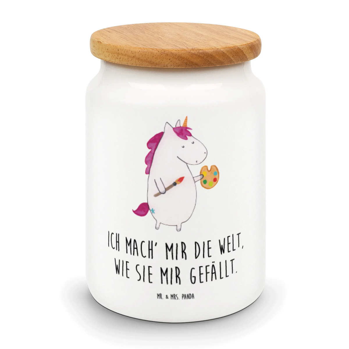 Vorratsdose Einhorn Künstler Biskuitdose, salzdose, Lebensmittelbehälter, vorratsbox, aufbewahrungsbehälter, leckerlidose, Aromadose, Teedose, müslidose, Aufbewahrungsdose, Frischhaltedose, Kaffeedose, Vorratsbehälter, Keksdose, Dose, bonbondose, Snackdose, behälter, Vorratsdose, tee behälter, gebäckdose, vorratsgefäß, keramikdose, zuckerdose, Unicorn, Einhorn, Einhörner, Einhorn Deko, Maler, Zeichnen, Farbe, Englisch, Geschenk, Malen, Stift, Artist, Pinsel, Künstler, Welt