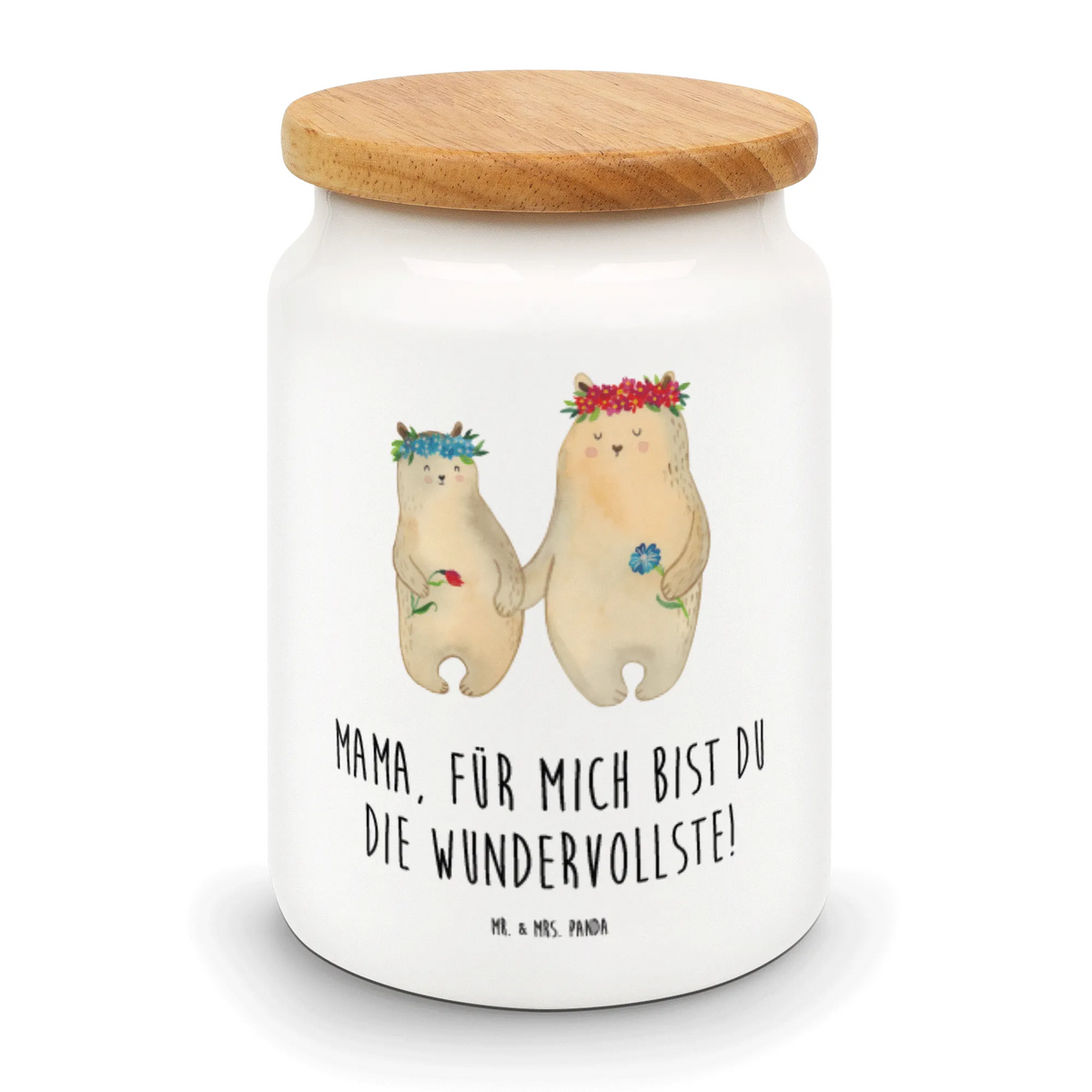 Vorratsdose Bären mit Blumenkranz salzdose, gebäckdose, vorratsbox, zuckerdose, Aromadose, bonbondose, Aufbewahrungsdose, vorratsgefäß, Teedose, behälter, keramikdose, aufbewahrungsbehälter, Keksdose, müslidose, Kaffeedose, Frischhaltedose, Vorratsdose, Snackdose, leckerlidose, tee behälter, Lebensmittelbehälter, Vorratsbehälter, Dose, Biskuitdose, Muttertag, Vatertag, Mama, Papa, Oma, Opa, Familie, Schwester, Bruder, Tochter, Lieblingsmensch, Mami, Mutti, Kind, Geschenk Mama. Muttertag, Töchter, Bären, Mutter, Beste Mutter, Family, Lieblingsmama, Bär, Kinder, Weltbeste Mama, Vorbild