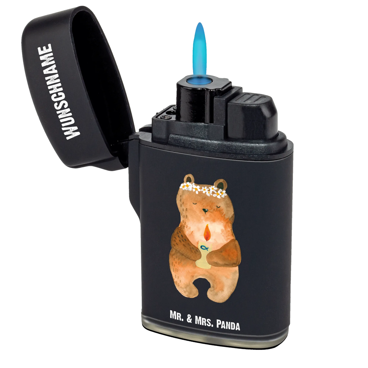 Personalisiertes Feuerzeug Bär Kommunion Individuelles Feuerzeug, Personalisierbares Feuerzeug, Gasfeuerzeug personalisiert, Feuerzeug mit Name, Personalisiertes Feuerzeug, Feuerzeug Personalisiert, Teddy, Bär, Teddybär, Taufkerze, Kommunion, Katholisch, Gottes Segen