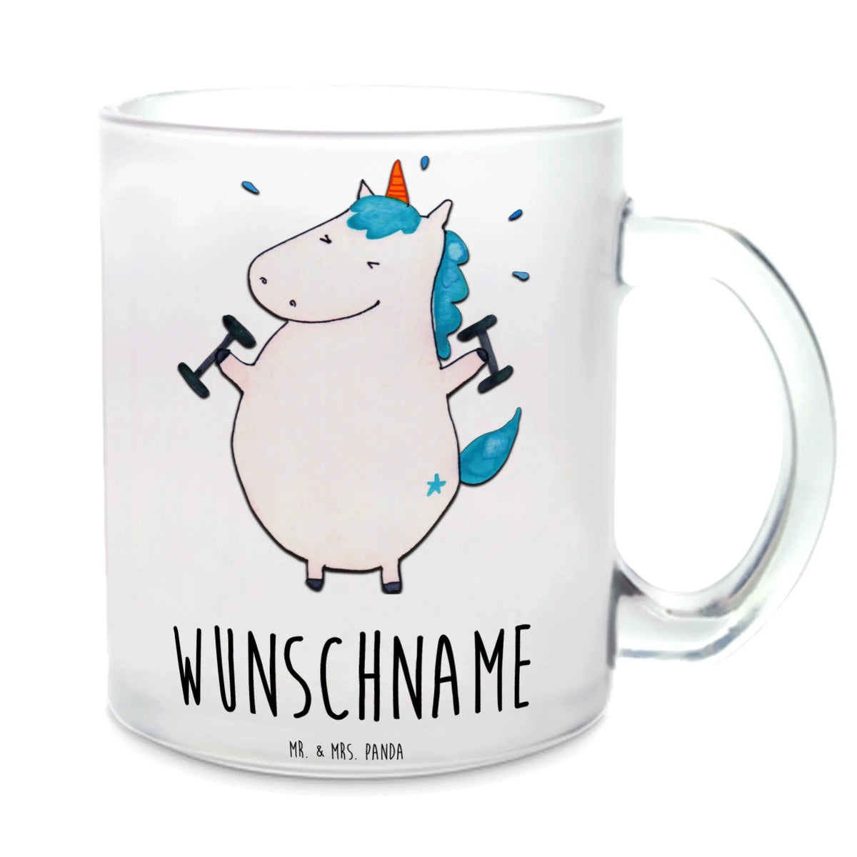 Personalisierte Teetasse Einhorn Fitness