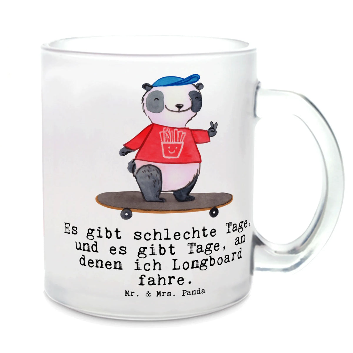 Teetasse Panda Longboard fahren glastasse, Pott, Häferl, Tee Tasse, Glasbecher, Teetasse, Teetasse Glas, Kakaotasse, Glas Teebecher, Teetasse aus Glas, Haferl, getränkebecher, Henkeltasse, Trinkglas, Teeglas, Henkelbecher, Motivtasse, getränkeglas, Geschenk, Schenken, Sport, Sportart, Hobby, Danke, Dankeschön, Auszeichnung, Gewinn, Sportler, Longboard fahren, Skaten