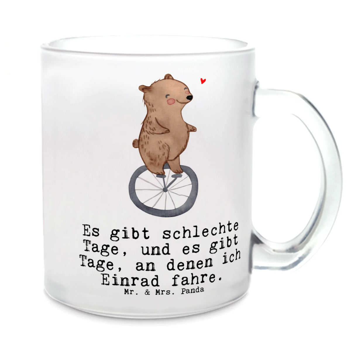 Teetasse Bär Einrad fahren Teetasse aus Glas, Häferl, Motivtasse, Henkeltasse, Teetasse, Glas Teebecher, Teeglas, Glasbecher, Tee Tasse, getränkeglas, Haferl, Teetasse Glas, getränkebecher, Pott, Henkelbecher, Kakaotasse, glastasse, Trinkglas, Geschenk, Schenken, Sport, Sportart, Hobby, Danke, Dankeschön, Auszeichnung, Gewinn, Sportler, Einrad fahren