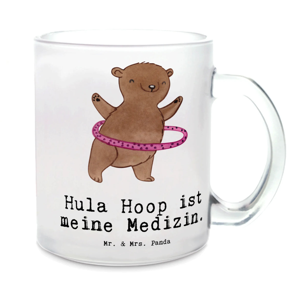 Teetasse Bär Hula Hoop Pott, Teeglas, Tee Tasse, Glasbecher, Teetasse, Henkelbecher, glastasse, getränkebecher, getränkeglas, Trinkglas, Motivtasse, Glas Teebecher, Teetasse aus Glas, Teetasse Glas, Henkeltasse, Kakaotasse, Häferl, Haferl, Geschenk, Schenken, Sport, Sportart, Hobby, Danke, Dankeschön, Auszeichnung, Gewinn, Sportler, Fitness, Hula Hoop, Training