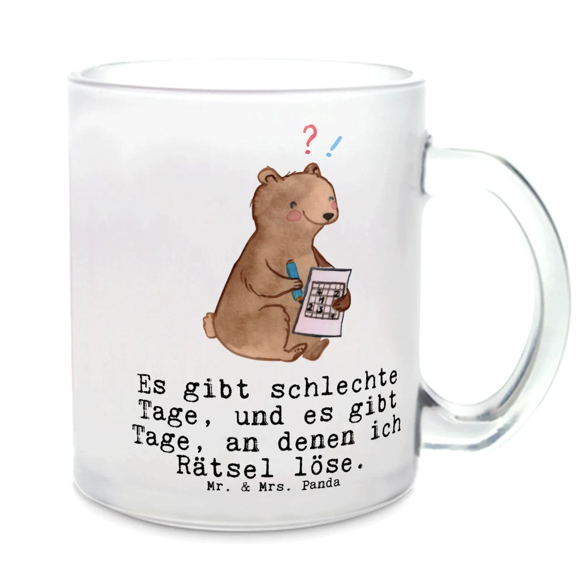 Glass tea cup bear solve riddles Gift, giving, thank you, award, profit, athlete, solving crossword puzzles, memory training, memory sports, riddles, Solving puzzles